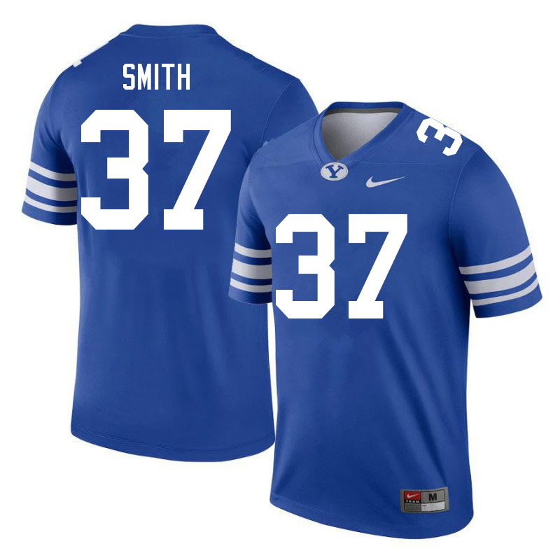 Men #37 Justen Smith BYU Cougars College Football Jerseys Sale-Royal - Click Image to Close
